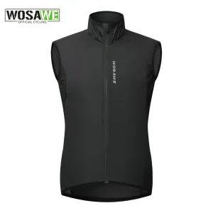 Women Reflective Cycling Vest Solid Woven Sportswear Men Cycling Windbreaker Water Repellent Windproof MTB Bike Jacket