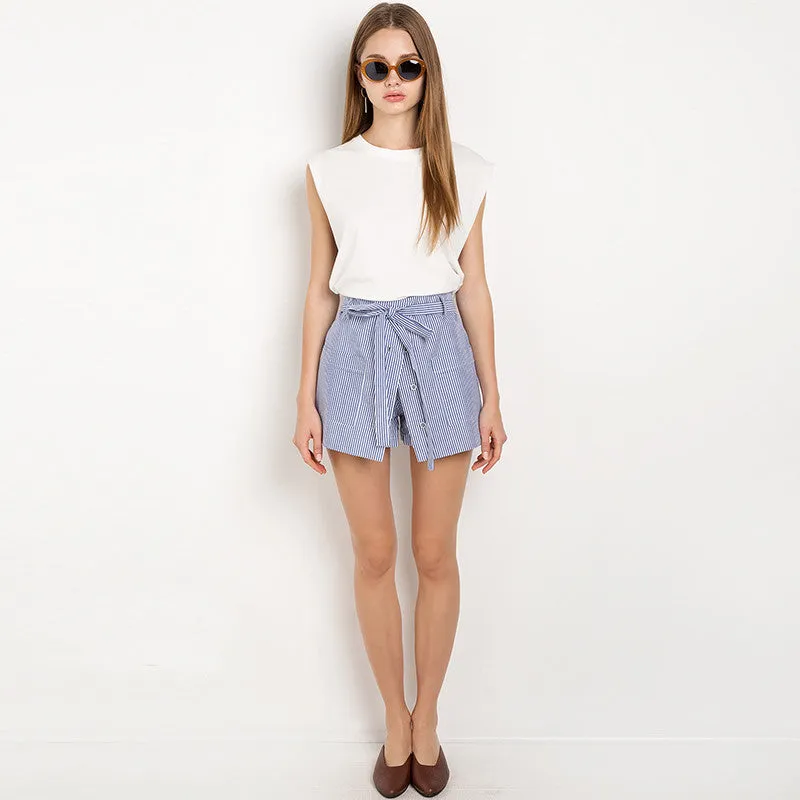 Women's Striped High Waist Loose Shorts