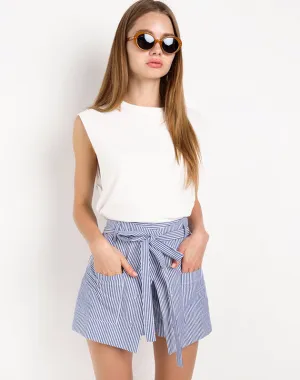 Women's Striped High Waist Loose Shorts