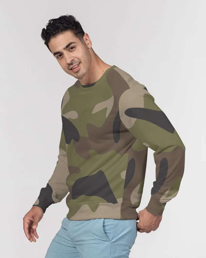 Woodland Camo Men's French Terry Pullover Sweatshirt