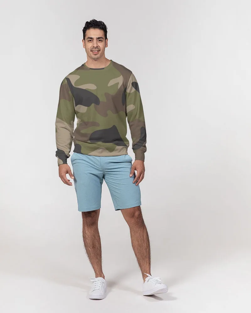 Woodland Camo Men's French Terry Pullover Sweatshirt