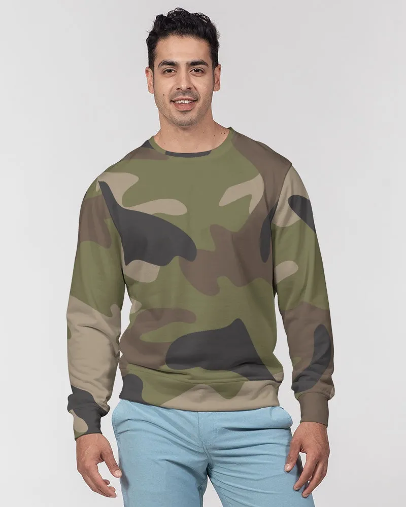 Woodland Camo Men's French Terry Pullover Sweatshirt