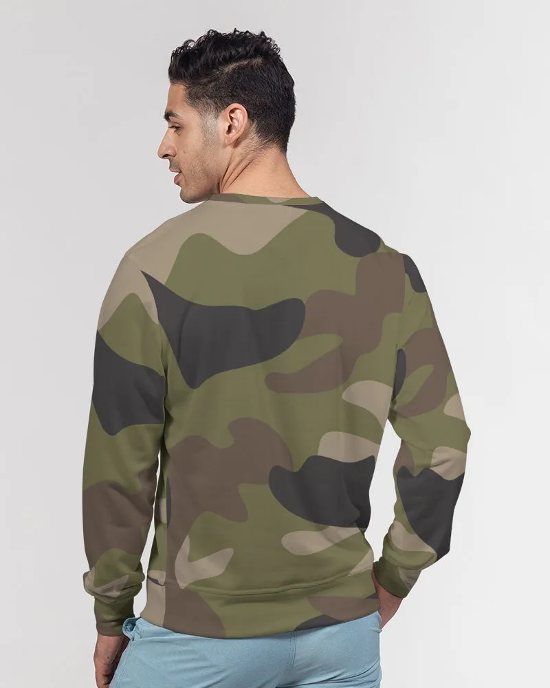 Woodland Camo Men's French Terry Pullover Sweatshirt