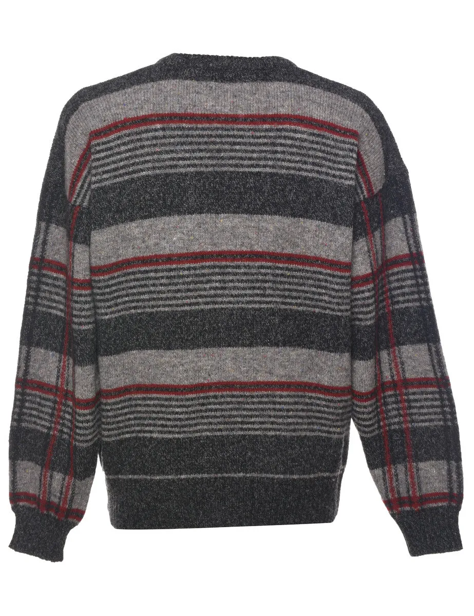 Wool Checked Jumper - L