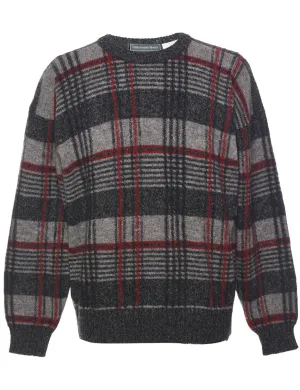 Wool Checked Jumper - L