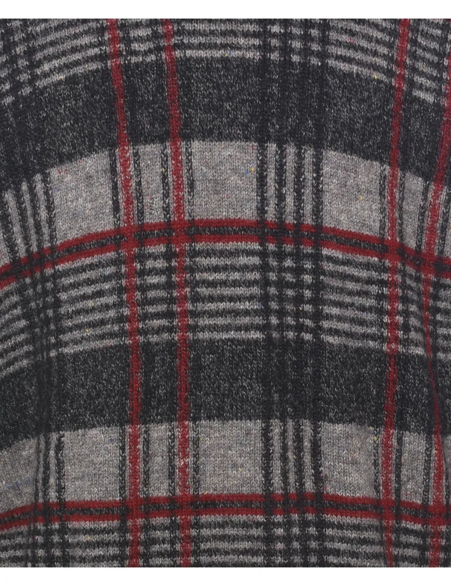 Wool Checked Jumper - L